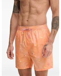 Guess - Fruit-Print Drawstring-Waistband Swim Shorts - Lyst