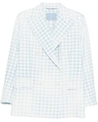 Ermanno Scervino - Double-Breasted Checked Blazer - Lyst
