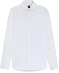 BOSS - Cutaway-Collar Cotton Shirt - Lyst