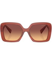 Miu Miu - Logo-plaque Square-frame Sunglasses - Lyst