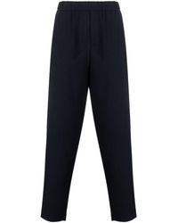 Giorgio Armani - Fine-ribbed Tapered Wool-blend Trousers - Lyst