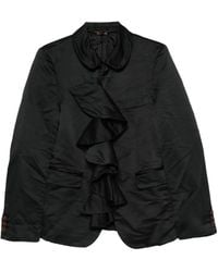 COMME DES GARÇON BLACK - Ruffle-Trimmed Peter Pan-Collar Jacket - Lyst