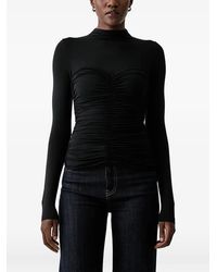 La Mania - Solla Ruched High-Neck Top - Lyst