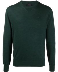 ARMANI EXCHANGE - Embroidered Logo Virgin Wool Jumper - Lyst