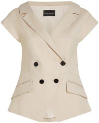 KARL LAGERFELD - Short-Sleeve Double-Breasted Top - Lyst