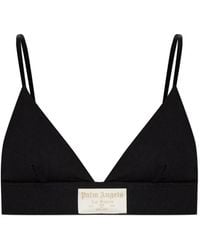 Palm Angels - Ribbed Logo-Patch Bra - Lyst