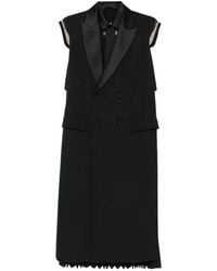 Sacai - Sleeveless Double-Breasted Midi Dress - Lyst