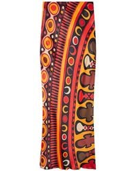 PUCCI - Soleil-Print Satin Skirt - Lyst