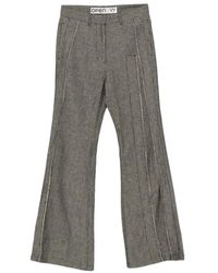 OPEN YY - Raw-Cut-Detail Trousers - Lyst