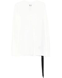 Rick Owens - T-Shirt Met Gestrikt Detail En Lange Mouwen - Lyst