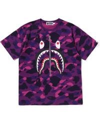 A Bathing Ape - Shark Camouflage-Print T-Shirt - Lyst