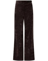 Liu Jo - Pantalon Évasé En Velours À Effet Froissé - Lyst