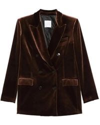 Ralph Lauren - Double-Breasted Velvet Blazer - Lyst