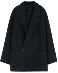 Lemaire - Double-Breasted Felted Coat - Lyst
