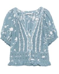 Alice + Olivia - Blouse Brodée À Finitions En Dentelle - Lyst