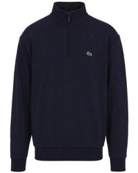 Lacoste - Pull À Col Zippé Et Patch Logo - Lyst