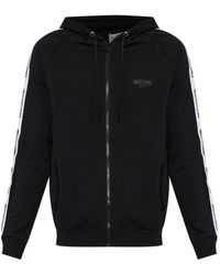 Moschino - Logo-Tape Zip-Up Hoodie - Lyst