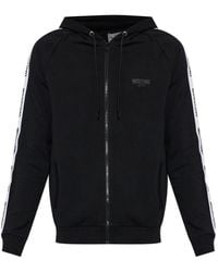Moschino - Logo-Tape Zip-Up Hoodie - Lyst
