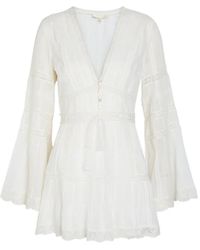 LoveShackFancy - Flared-Sleeve Mini Dress - Lyst