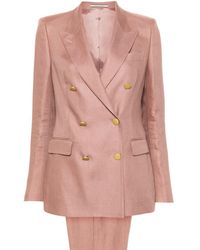 Tagliatore - Linen Double-breasted Suit - Lyst