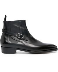 John Lobb - Side-Buckle Polished Leather Boots - Lyst