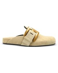 Balmain - Buckled Flat Mules - Lyst