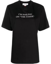 Victoria Beckham - T-Shirt I'M Smiling On The Inside Noir - Lyst