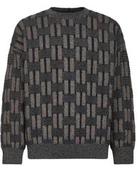 Giorgio Armani - Geometric-Pattern Crew-Neck Sweater - Lyst