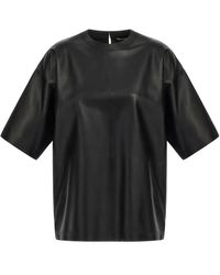Roberto Cavalli - Short-Sleeve Leather T-Shirt - Lyst