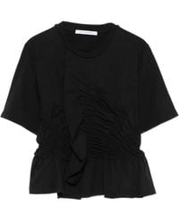 Cecilie Bahnsen - Windflower-Embroidered Peplum T-Shirt - Lyst