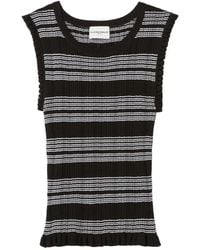 Claudie Pierlot - Striped-Pattern Ruffled Top - Lyst