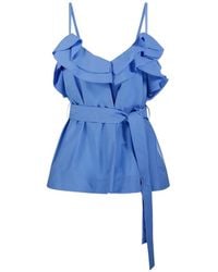 P.A.R.O.S.H. - Blouse Met Ruches En Ceintuur - Lyst