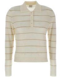 Eleventy - Striped Wool Polo Shirt - Lyst
