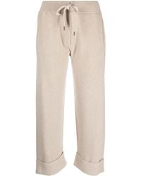 Brunello Cucinelli - Drawstring Cropped Track Pants - Lyst