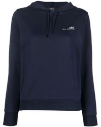 A.P.C. - Logo-Print Cotton Hoodie - Lyst
