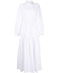 ERMANNO FIRENZE - Lace-detail Cotton Maxi Dress - Lyst