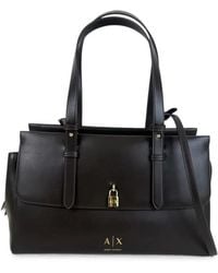 ARMANI EXCHANGE - Padlock-Detail Logo-Print Tote Bag - Lyst