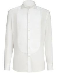 Brunello Cucinelli - Sea Island Cotton Twill Basic Fit Shirt With Point Collar And Pleated Bib And Cuffs - Lyst