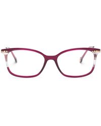 Carolina Herrera - Rectangle-Frame Tortoiseshell-Detail Glasses - Lyst