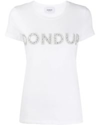 Dondup - Crystal-Embellished Logo-Detail Cotton T-Shirt - Lyst