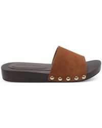 Ángel Alarcón - Round Toe Studded Suede Sandals - Lyst