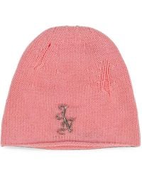 JUN/NAKAYAMA - Distressed Logo-Plaque Beanie Hat - Lyst