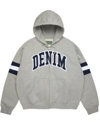 DENIM TEARS - Logo-Appliqué Zip-Up Hoodie - Lyst