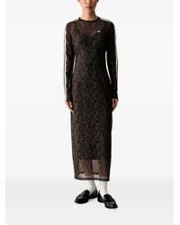 adidas - Snake-Print Long-Sleeve Maxi Dress - Lyst