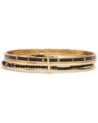 Bimba Y Lola - Bracelet À Bandes En Métal Doré, Cristaux Et Logo Noir - Lyst