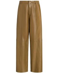 Alberta Ferretti - Panelled Leather Trousers - Lyst