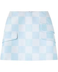 Versace - Check-pattern Mini Skirt - Lyst