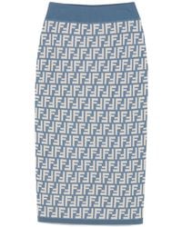 Fendi - Midi-Rok Met Ff-Jacquard - Lyst