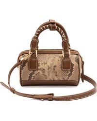 Isla - Mini Bowling Snakeskin Top Handle Mini Bag - Lyst