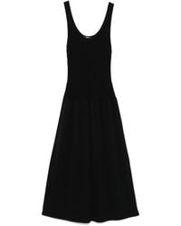 Theory - Cotton Midi Dress With Wide Neckline - Lyst